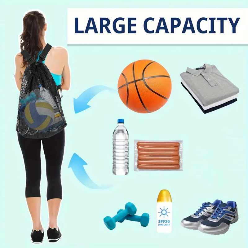 Mochila de malla portátil con  - Drawstring Gym Bag reseña y precio